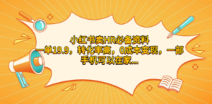 小红书卖HR必备资料:一单19.9,转化率高-技研社