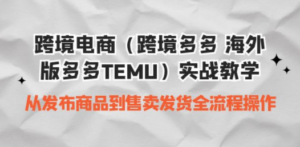 境电商（跨境多多 海外版多多TEMU）实操教学 从发布商品到售卖发货全流程 - 技研社-技研社