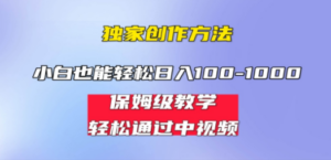 小白轻松日入100-1000，中视频蓝海计划，保姆式教学，任何人都能做到 - 技研社-技研社