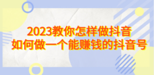 2023教你怎样做抖音，如何做一个能赚钱的抖音号（22节课） - 技研社-技研社