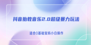 抖音胎教音乐2.0，超级暴力变现玩法，日入500+，适合0基础宝妈小白操作 - 技研社-技研社