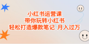 小红书运营课，带你玩转小红书，轻松打造爆款笔记 月入过万 - 技研社-技研社