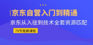 京东自营入门到精通：京东从入驻到技术全套资源匹配（79节课） - 技研社-技研社