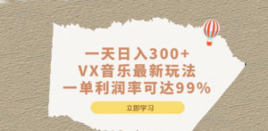 一天日入300+,VX音乐最新玩法,一单利润率可达99% - 技研社-技研社