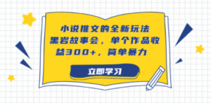 小说推文的全新玩法，黑岩故事会，单个作品收益300+，简单暴力 - 技研社-技研社