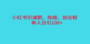 小红书精准引流，减肥、祛痘、创业粉单人日引100+（附软件） - 技研社-技研社