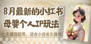 8月最新的小红书母婴个人IP玩法,七天螺旋起号 小白长久操作(附带全部教程) - 技研社-技研社
