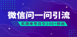 流量风口：微信问一问，可引流到公众号及视频号，实测单号日引流100+ - 技研社-技研社