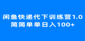 闲鱼快递代下训练营1.0,简简单单日入100+ - 技研社-技研社
