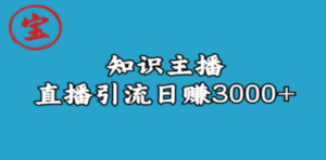 知识主播直播引流日赚3000+-技研社