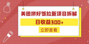 外面收费260的美团拼好饭拉新项目拆解：日收益300+ - 技研社-技研社