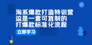 淘系爆款打造特训营：这是一套可复制的打爆款标准化流程 - 技研社-技研社