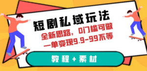 短剧私域玩法:全新思路,0门槛可做-技研社