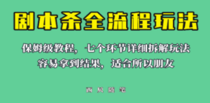 适合所有朋友的剧本杀全流程玩法:虚拟资源单天200,500收溢-技研社