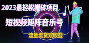 2023最轻松搬砖项目，短视频矩阵音乐号流量收益+卖货收益 - 技研社-技研社