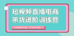 短视频直播电商带货进阶训练营:实战教学内容,干货不废话-技研社