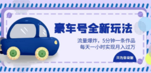 想搞豪车号全新玩法?这份副业实操资料把路铺好了-技研社
