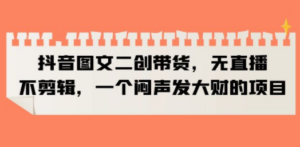 抖音图文二创带货，无直播，不剪辑，一个闷声发大财的项目 - 技研社-技研社