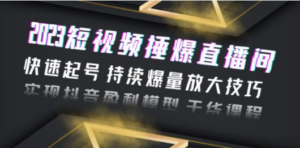 2023短视频捶爆直播间：快速起号 持续爆量放大技巧 实现抖音盈利模型 干货 - 技研社-技研社
