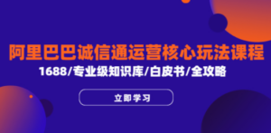 阿里巴巴诚信通运营核心玩法课程，1688/专业级知识库/白皮书/全攻略 - 技研社-技研社