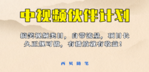 中视频伙伴计划玩法！长久正规稳定，有播放就有收益！搞笑类目自带流量 - 技研社-技研社