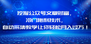 挖掘公众号文章财富,冷门抱利技术,让你轻松月入过万 - 技研社-技研社