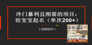 【新课】冷门暴利项目：给宝宝起名（一单200+）内附教程+工具 - 技研社-技研社