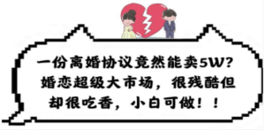 一份离婚协议竟然能卖5W?婚恋超级大市场-技研社