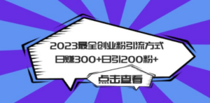 2023最全创业粉引流方式日赚300+日引200粉+ - 技研社-技研社