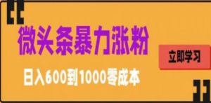 微头条暴力涨粉技巧搬运文案就能涨几万粉丝，简单0成本，日赚600 - 技研社-技研社