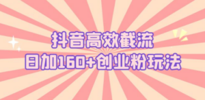 抖音高效截流日加160+创业粉玩法：详细操作实战演示 - 技研社-技研社
