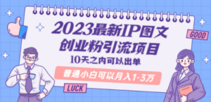2023最新IP图文创业粉引流项目-技研社