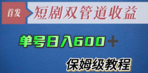 单号日入600+最新短剧双管道收益【详细教程】 - 技研社-技研社