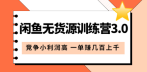 闲鱼无货源训练营3.0：竞争小利润高 一单赚几百上千（教程+手册）第3次更新 - 技研社-技研社