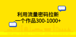 利用流量密码拉新，一个作品300-1000+ - 技研社-技研社
