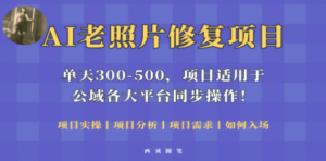 人人都能做的AI老照片修复项目，0成本0基础即可轻松上手，祝你快速变现！ - 技研社-技研社