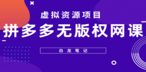 拼多多无版权网课项目，月入5000的长期项目，玩法详细拆解 - 技研社-技研社