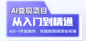 AI从入门到精通 从0-1专业操作，完整的变现项目实操（视频+文档） - 技研社-技研社