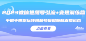 2023微信视频号引流+变现训练营-技研社