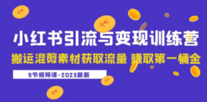 2023小红书引流与变现训练营：搬运混剪素材获取流量 赚取第一桶金（9节课） - 技研社-技研社
