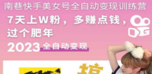 快手美女号全自动变现训练营1.0:3到7天w粉,单账号每天利润300-500元 - 技研社-技研社