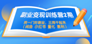 副业变现训练营2期，挑一门好副业，三周干起来（闲鱼 小红书 量化 套利） - 技研社-技研社