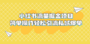 小红书流量掘金项目，简单操作轻松引流私域爆单 - 技研社-技研社