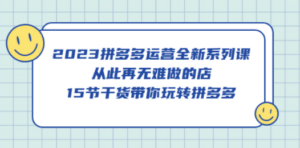 2023拼多多运营全新系列课，从此再无难做的店，15节干货带你玩转拼多多 - 技研社-技研社