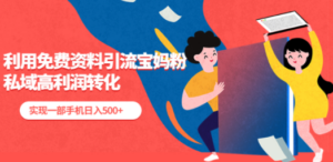 利用免费资料引流宝妈粉，私域高利润转化，实现一部手机日入500+ - 技研社-技研社
