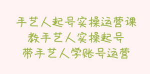 手艺人起号实操运营课-技研社