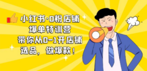 小红书·0粉店铺爆单特训营 带你从0-1开店铺，选品，做爆款（课程+工具包） - 技研社-技研社