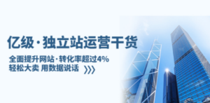 亿级·独立站运营干货：全面提升网站·转化率超过4%，轻松大卖 用数据说话 - 技研社-技研社