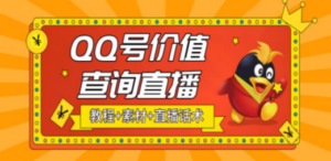 抖音很火QQ号价值查询无人直播项目 日赚几百+(素材+直播话术+视频教程) - 技研社-技研社
