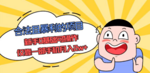 合法且暴利的项目，新手0基础可操作，仅靠一部手机月入2w+ - 技研社-技研社